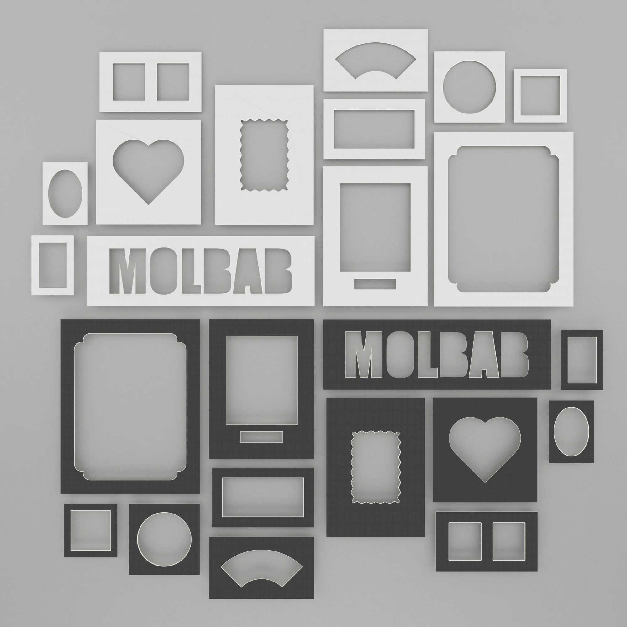 Custom Made Photo Mats Paper Passe-Partouts Rectangle Oval Multi-Openings Customized Mounting Matboard For Picture Frame Decor