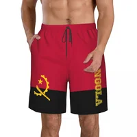 2023 Summer Polyester Angola Country Flag 3D Printed Men's Board Shorts Beach Pocket Running Summer Pants 2