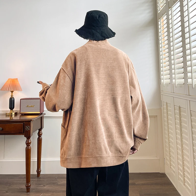 Streetwear Men&lsquo;s Sweater Japan Style Plus Size 7XL Man Sweatercoat Fashion Loose Tops Casual Single Breasted Clothes sweater coats knitted sweater coat