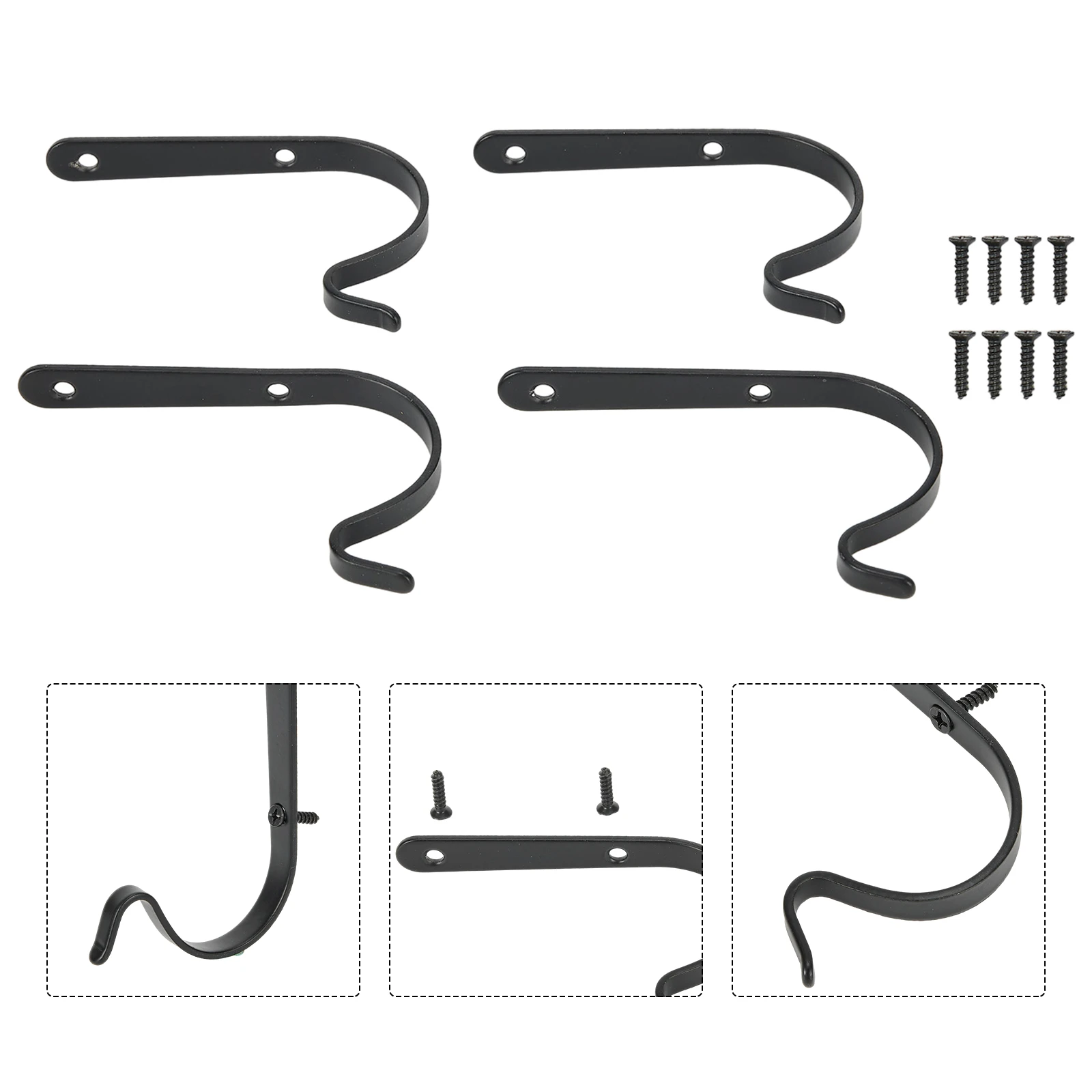 Curved Hook Plant Bracket 4PCS for Wind Chimes For Flower Pot, Bird Feeder 1