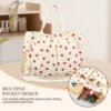 Tote Bag Cute Strawberry Patched Purse for Women Fabric Large Capacity Tote Purse Enduring Tote Bag with Adjustable Shoulder 5