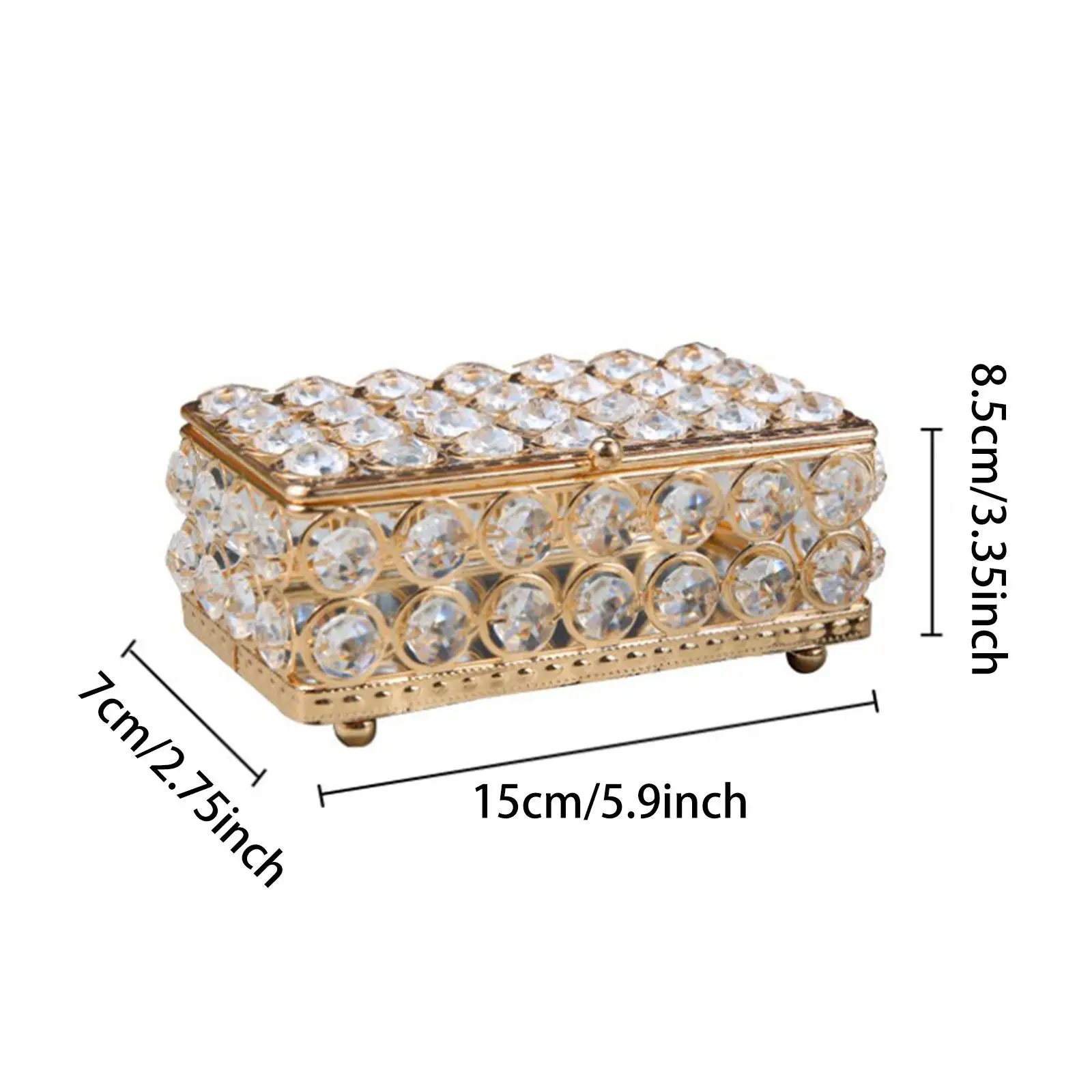 Jewelry Box Cosmetic Organizer Box Rings Case Elegant Earrings Rings Box for Bangles Bracelets Hairpin Necklaces Headwear