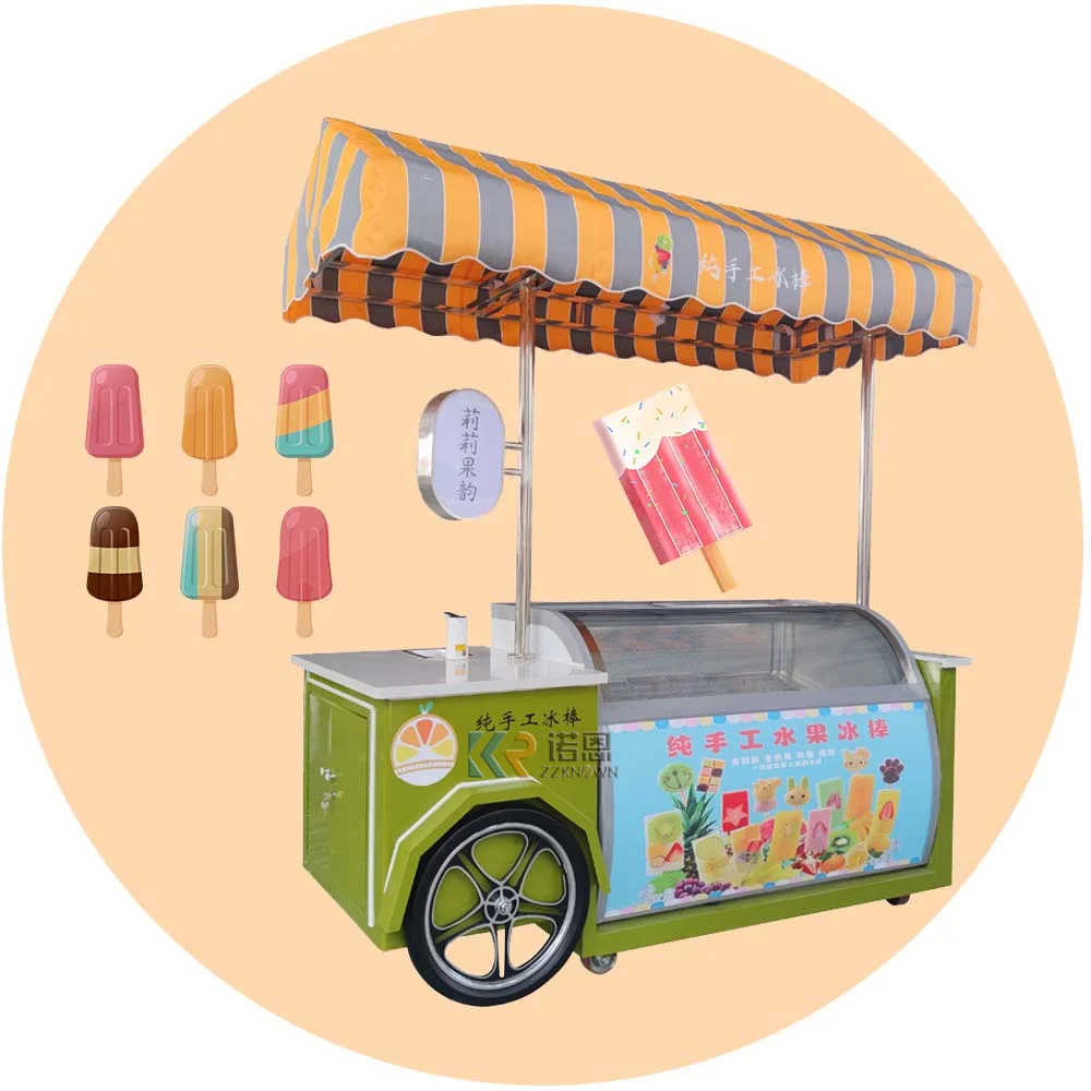 

2023 Small Portable Ice Cream Cart Freezer Ice Cream Display Freezer Europe Popsicle Vending Van for Sale