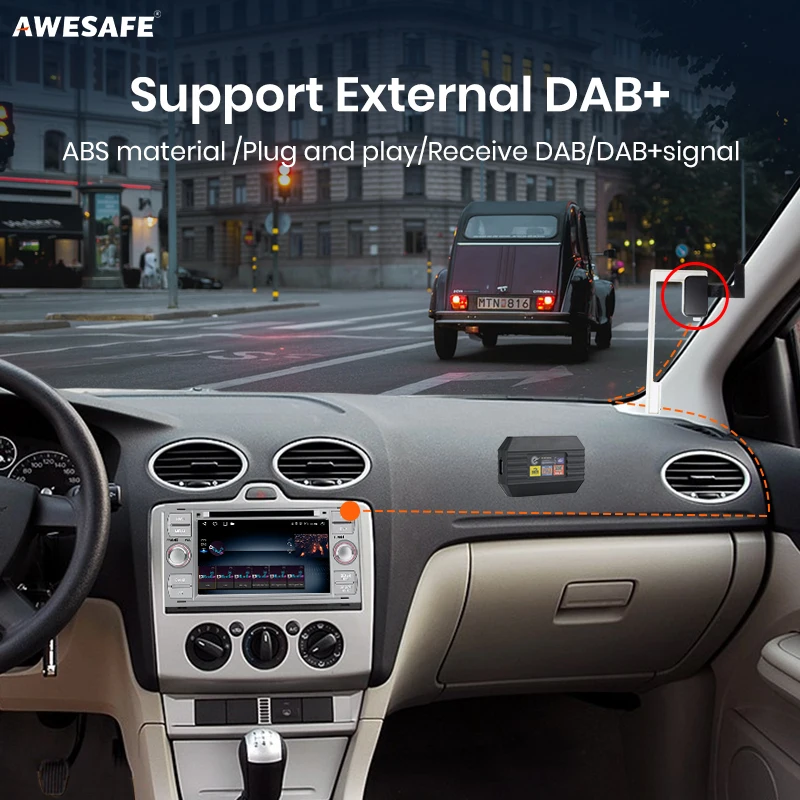 Junsun auto rádio DAB+ amplified anténa adaptér pro auto stereo Android 8.1 9.0/10.0 auto příslušenství