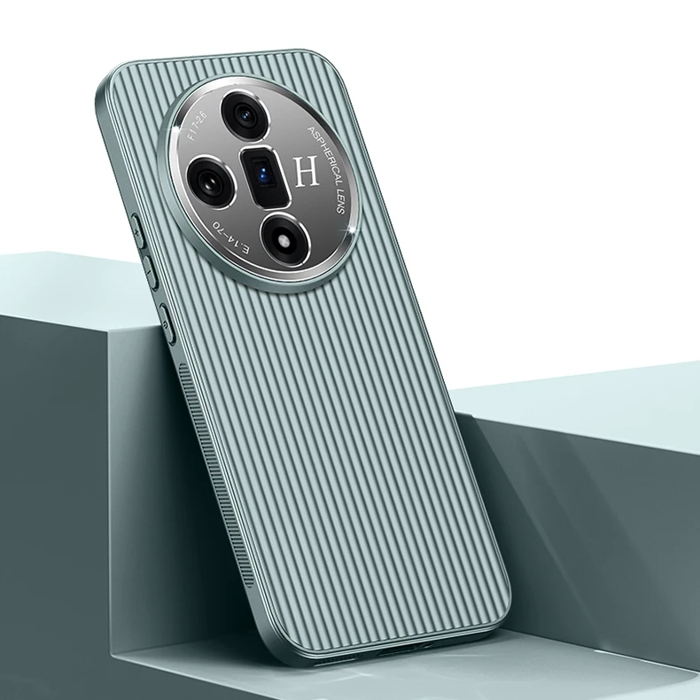 Coque de téléphone Oppo Find X7 X6 Reno 11 10 Pro Ultra 3D Stripe Metal Cover Protect Camera Matte Soft Shell Antifall NonSlip Funda_voghion.com