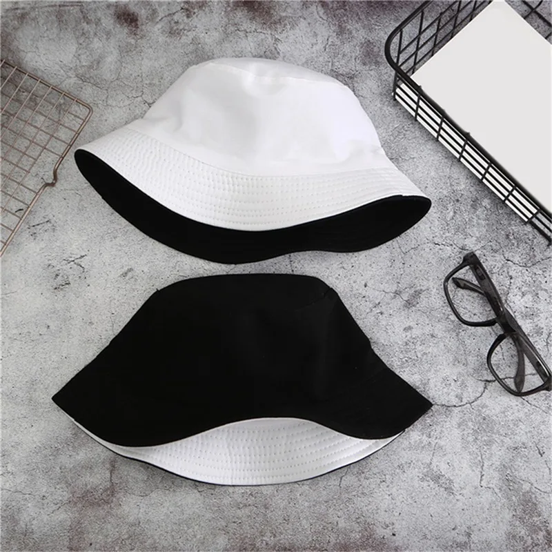 Cotton Double-Sided Letter Embroidery Fisherman Hat For Women Outdoor Fishing Cap Casual Panama Bucket Cap Sunscreen Sun Cap frog bucket hat