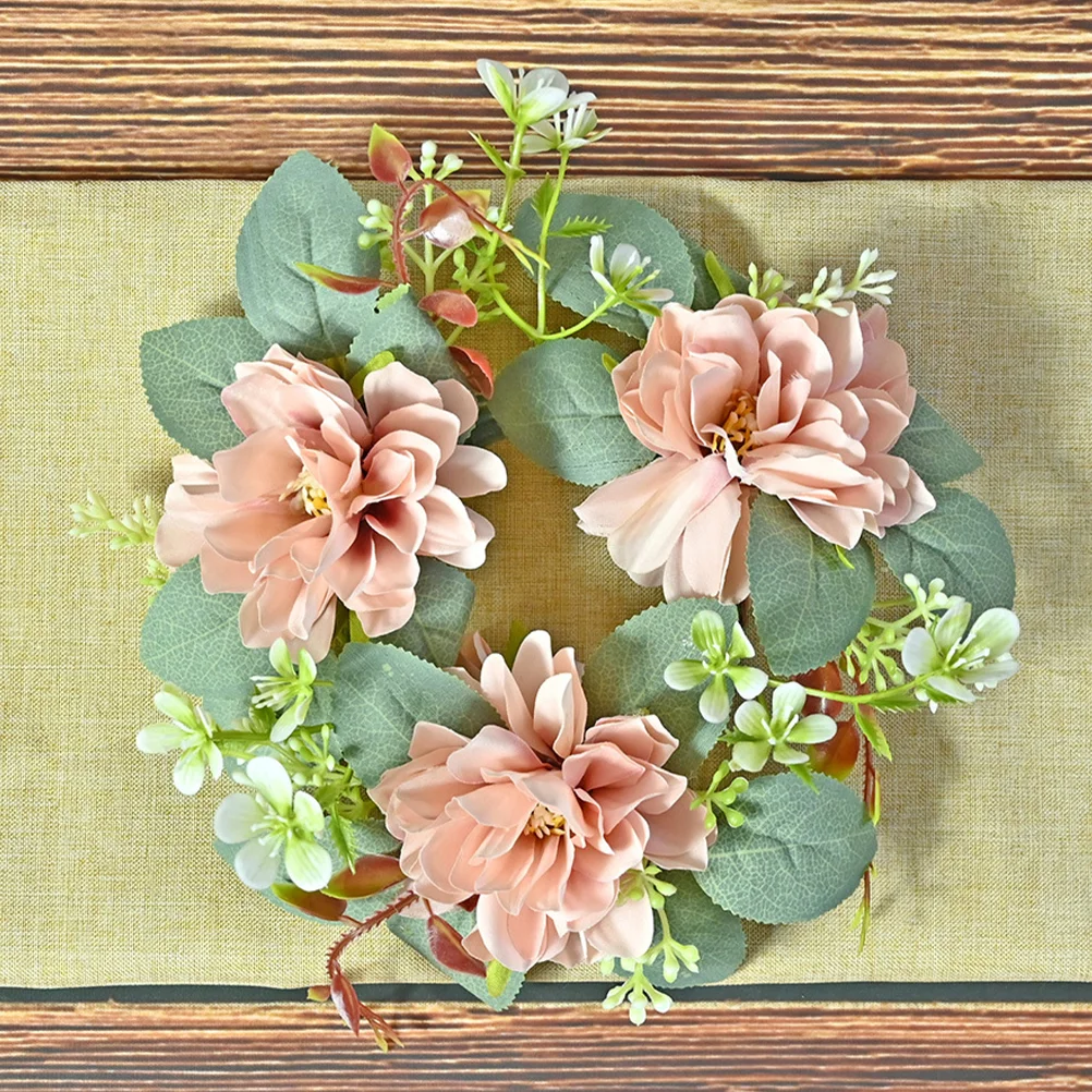 

Front Door Wedding Ring Tea Lights Candles Rose Wreath Plastic Wreaths Rings