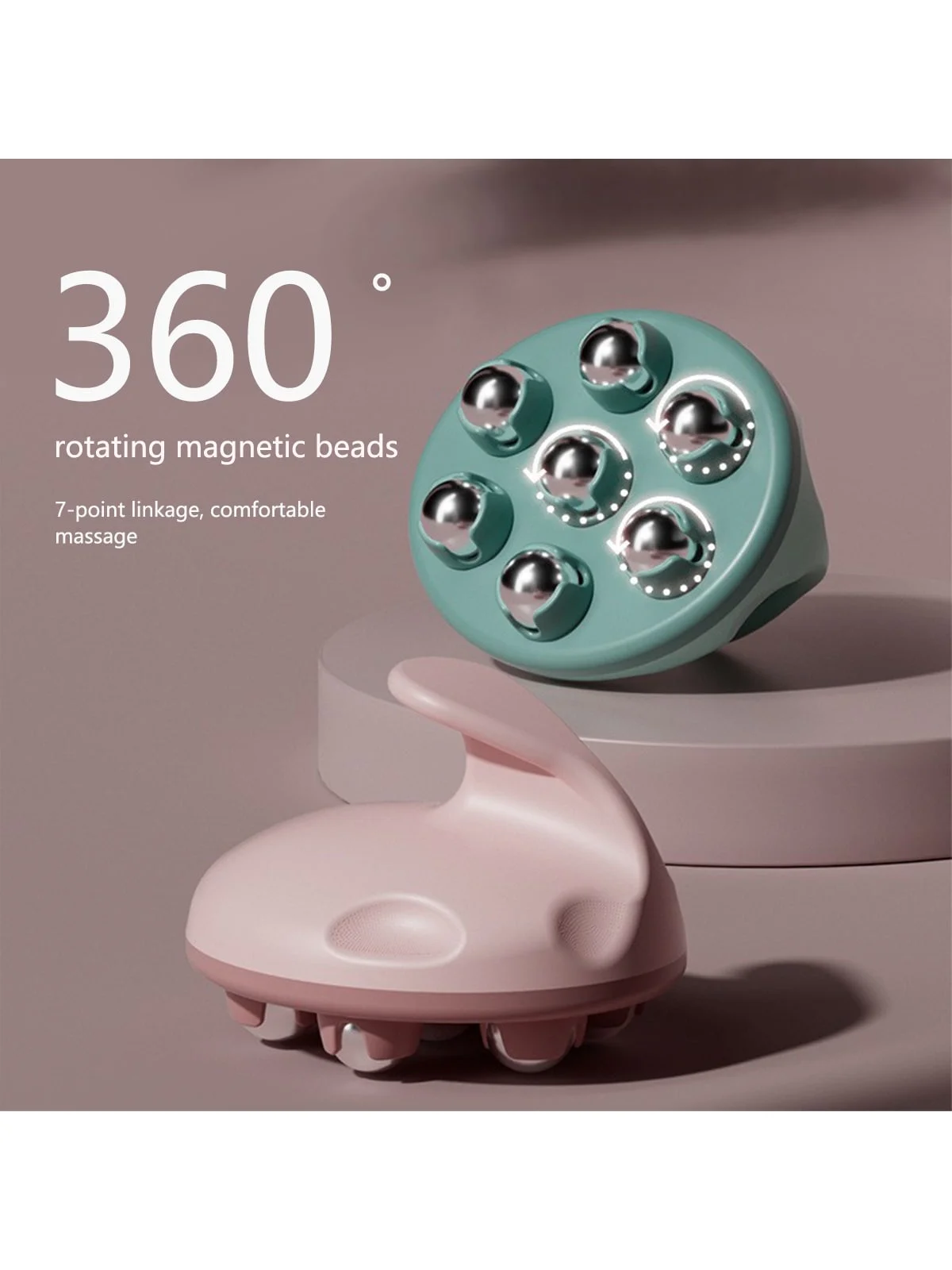 1pc Seven Ball Deep Tissue Massager Roller-Multi-Purpose Kneading for Abdomen, Arms, Shoulders, Waist & Thighs-Portable, Erg