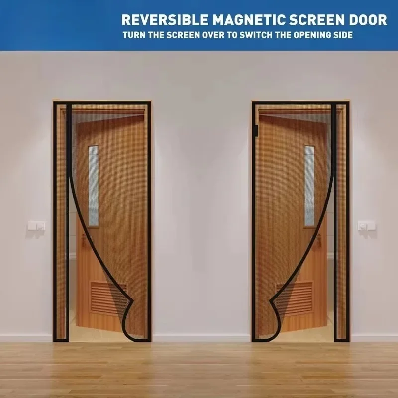 Magnetic Door Screen Size Mosquito Net Curtain Fly Insect Anti-mosquito Invisible Mesh for Summer Indoor and Outdoor Use