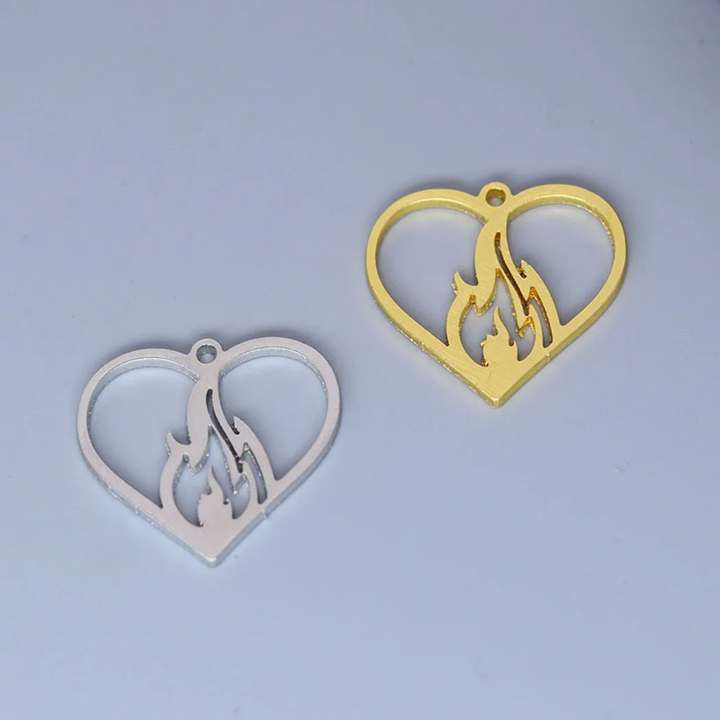 

5 шт./лот Подвески в виде пламени в стиле Харадзюку, «сделай сам», ювелирные изделия из нержавеющей стали ручной работы