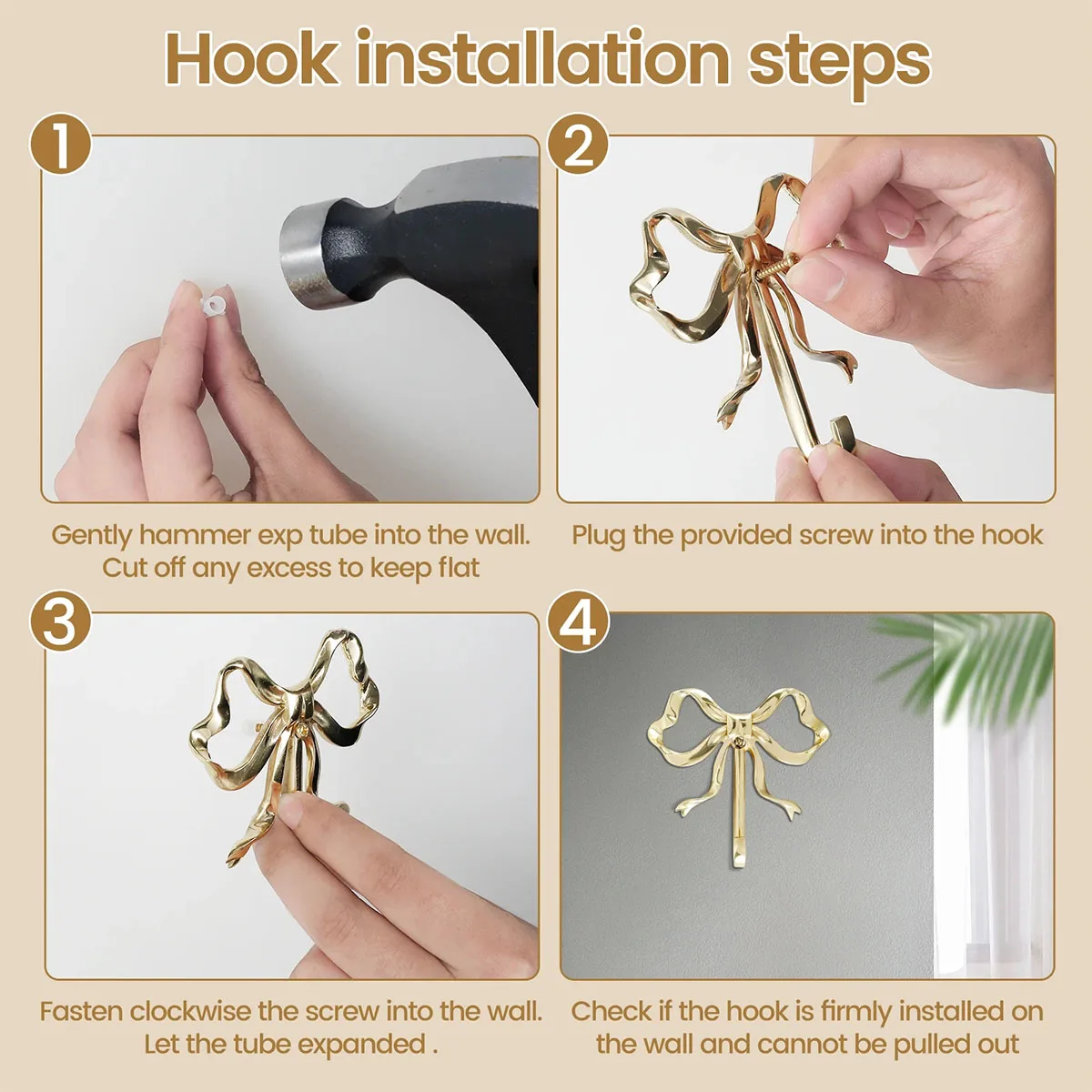 Luxury Bowknot Wall Hook Rack Solid Towel Holder for Bathroom Bedroom Living Room Kitchen Elegant Home Decor Accessory 6