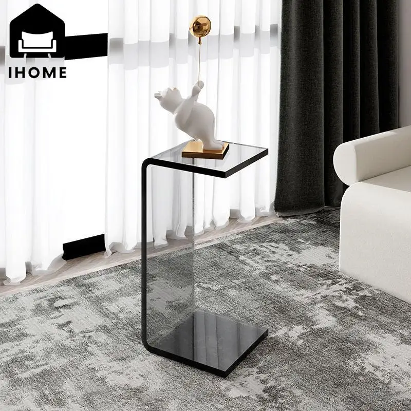 IHOME Acrylic Sofa Small Side Table Simple Modern Living Room Special-shaped Tea Table Transparent Corner side end table