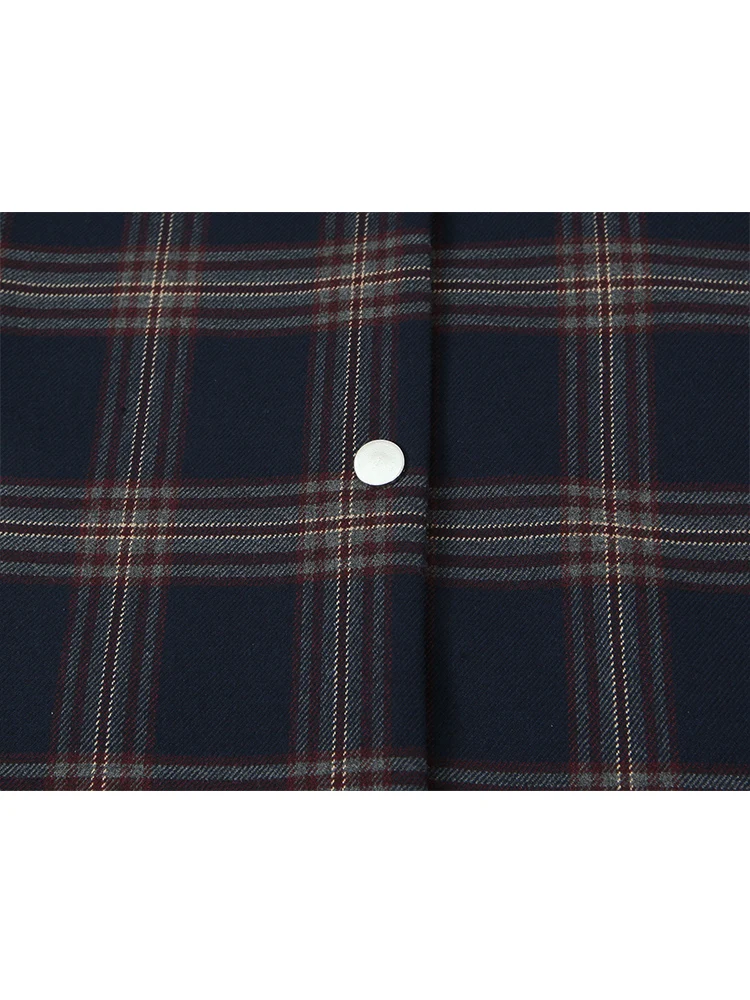 Women's Plaid Hooded Jacket Coat Casual Long Sleeve Spring Autumn Outerwear Vintage Fashion Lady High Street Casual Outfit