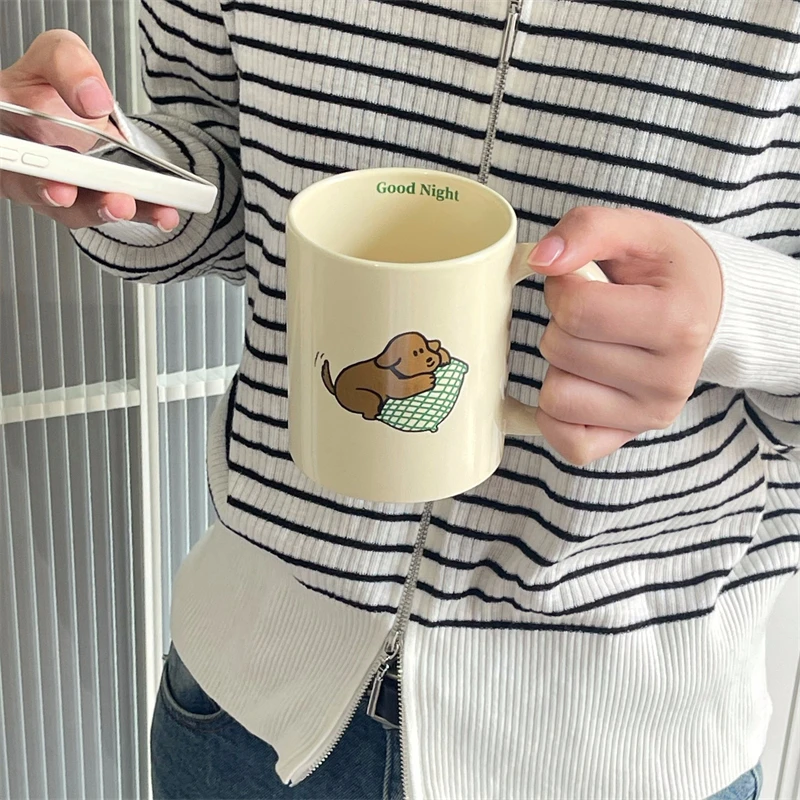 300ml Kawaii Korean Coffee Cups For Office Home Cute Ceramic Mugs Milk