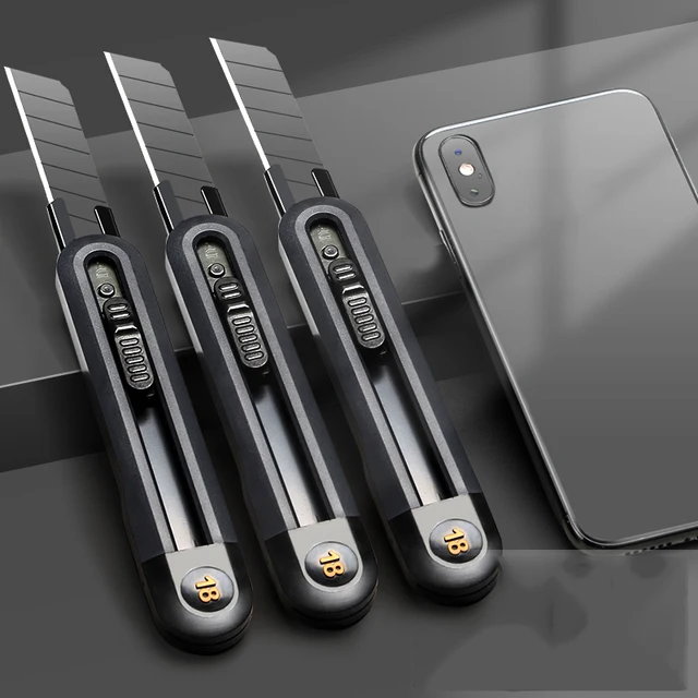 Deli Universal Art Knife Zinc Alloy Shell Multifunctional Portable Box Cutter Replaceable Metal Blade Home Office School Supplie 1
