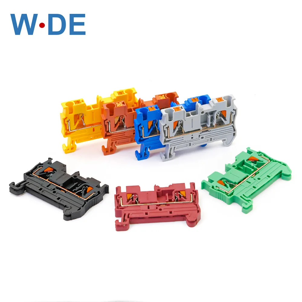 10pcs Din Rail Terminal Block PT-2.5 Push In Terminal Connector Spring Screwless Electrical Wire Conductor PT2.5 Wire Connector wire connectors din rail terminal block