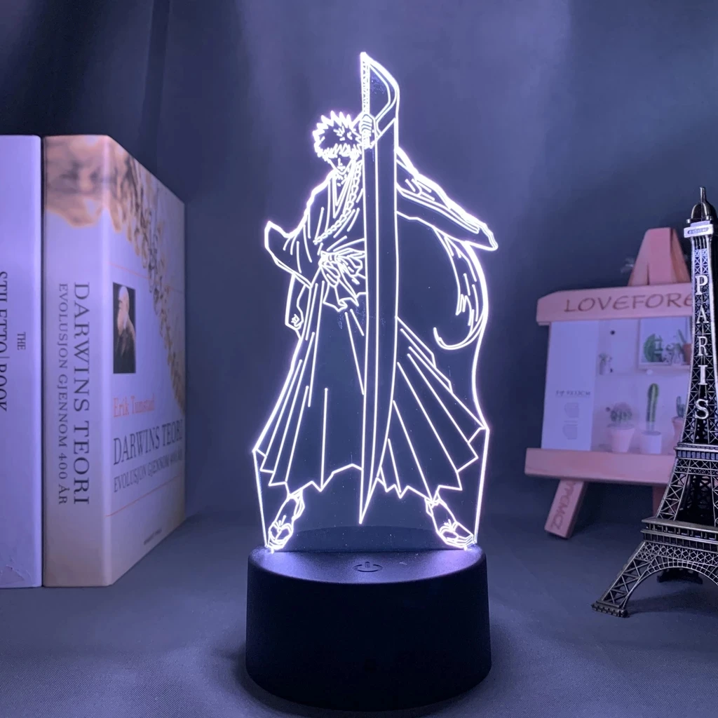 

Anime Bleach 3d Lamp Ichigo Kurosaki for Bedroom Decor Nightlight Cool Birthday Gift Acrylic Led Night Light Bleach