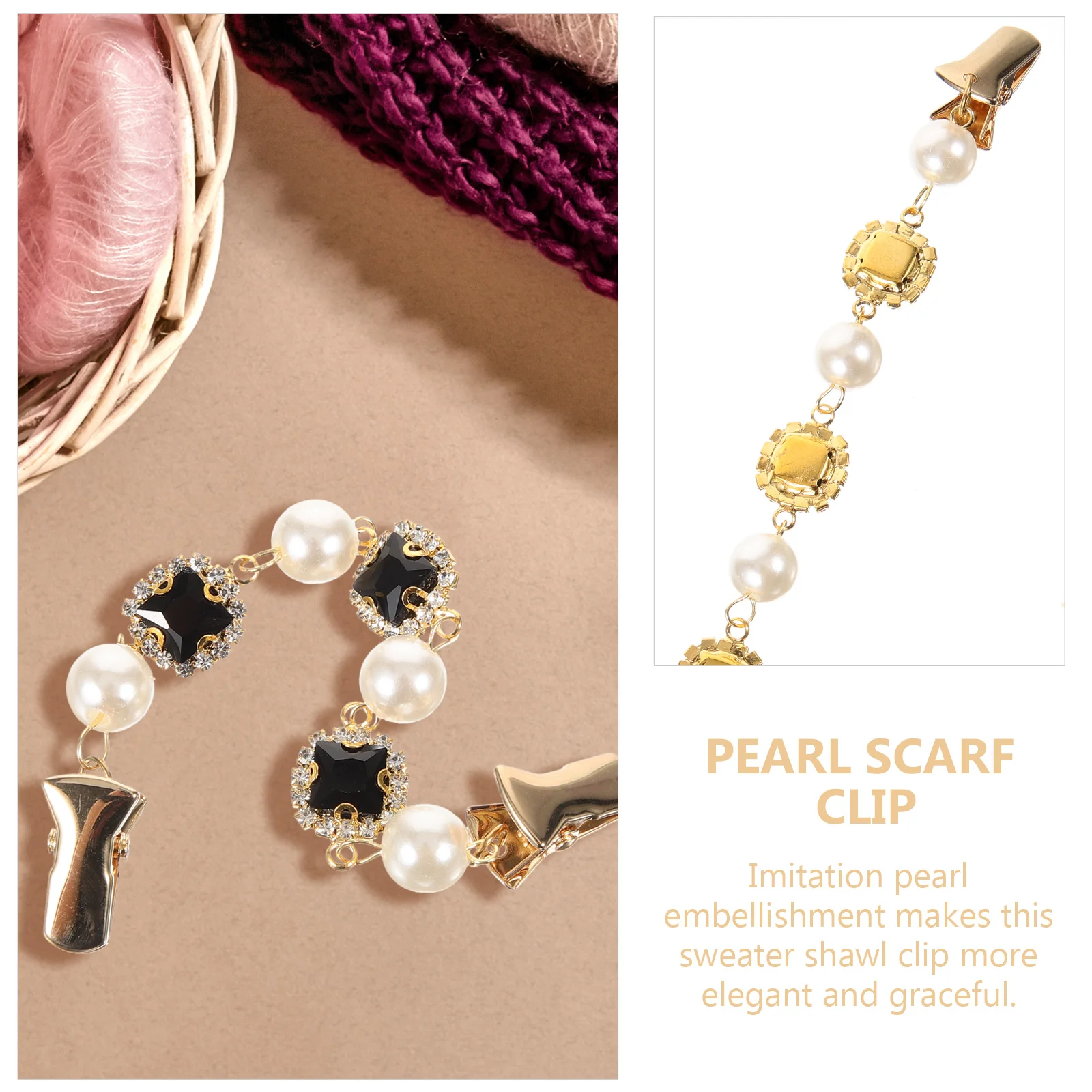 Pearl Scarf Clip Sweater Clips Hold Together Dress Metal Cinch Women  Clothing Cardigan Clasp