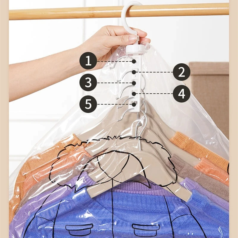Hanging Vacuum Seal Storage Bag for Suits and Jackets - Closet Organizer Solution