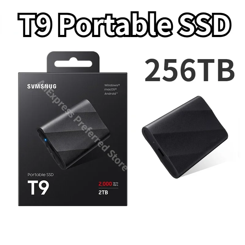 

2024 Portable PS5 SSD External HD Hard Drive T9 Solid State Drive USB 3.2 Type-C NVMe PSSD 1TB 2TB 4TB Hard Disk Max 2000Mb/s KR