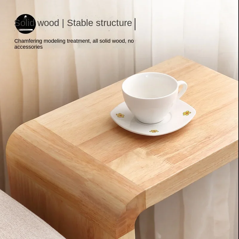 Nordic Solid Wood Side Table Modern Minimalist Sofa Corner Table Small Apartment Living Room Coffee Black Walnut WF