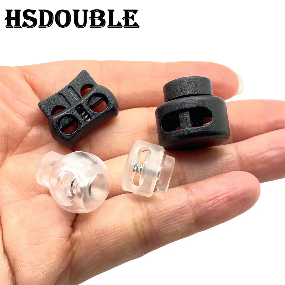 Single/Double Hole Cord Lock Toggle Clip Stopper Plastic 10 Pcs/Pack For Bags/Garments cord lock stopper cord lock cord stopper cord end lock