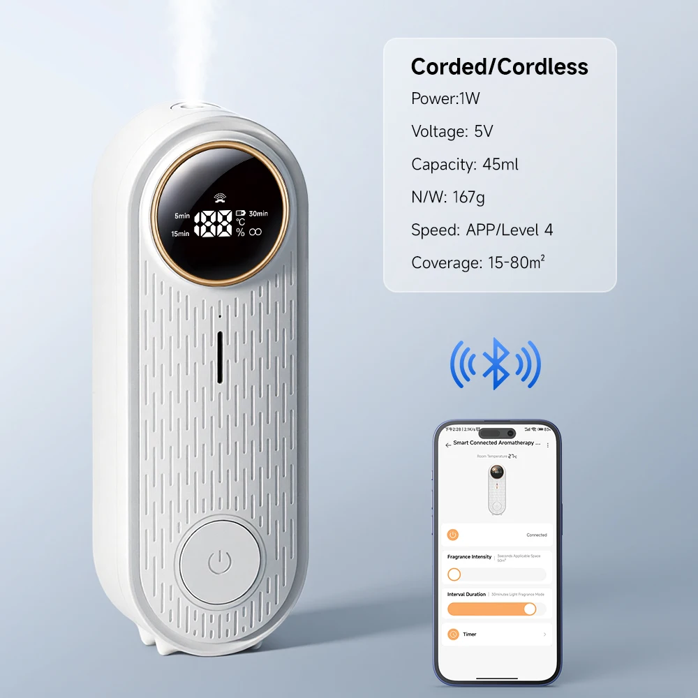 موزع روائح الزيوت العطرية مع التحكم في التطبيق، نا...