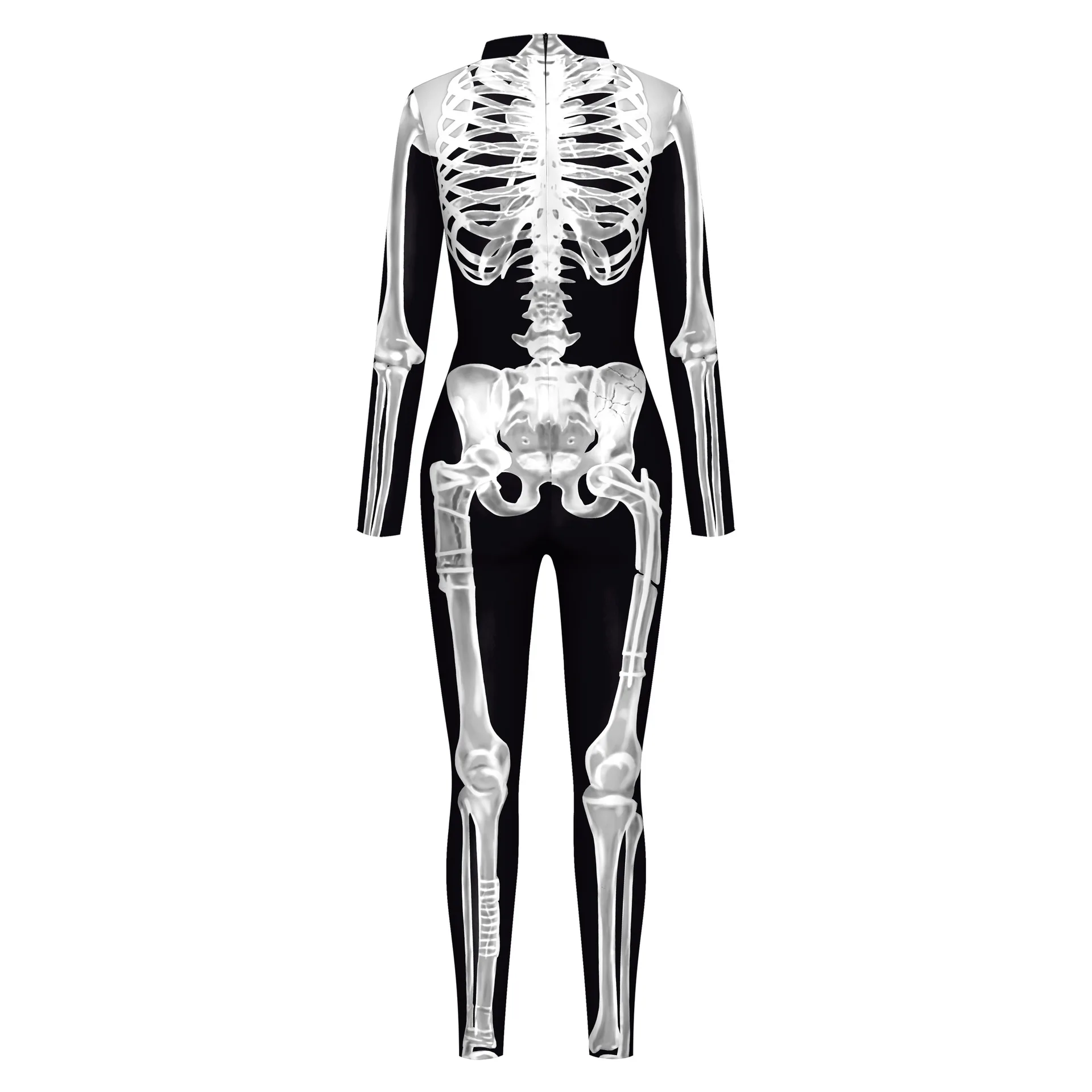 Halloween Steampunk Human Horror Skeleton Skull Cosplay Jumpsuit Women Men Printing Zentai Party Bodysuit Masquerade Outfits