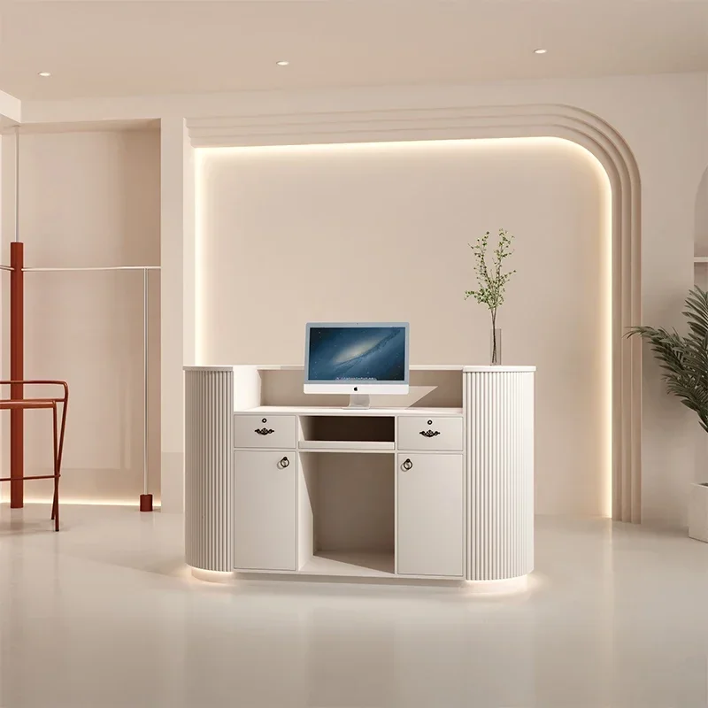 Italian Style Beauty Salon Reception Desk Simplicity Luxury Clothing Store Reception Desks Designer Furniture Receptionen HBRD