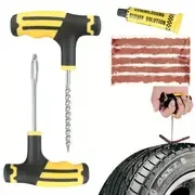 8pcs tire repair kit tire plug kit to fix punctures and plug flats patch tire repair tools set for cars motorcycles trucks tractor details 0