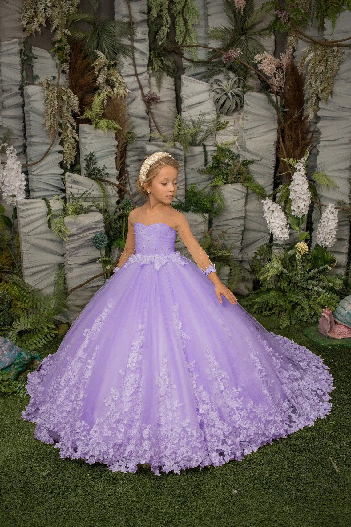 Cinda Vestito Estivo In Cotone Per Bambina - Floreale, Con Maniche A Cappuccio E Cerniera Nascosta - 5