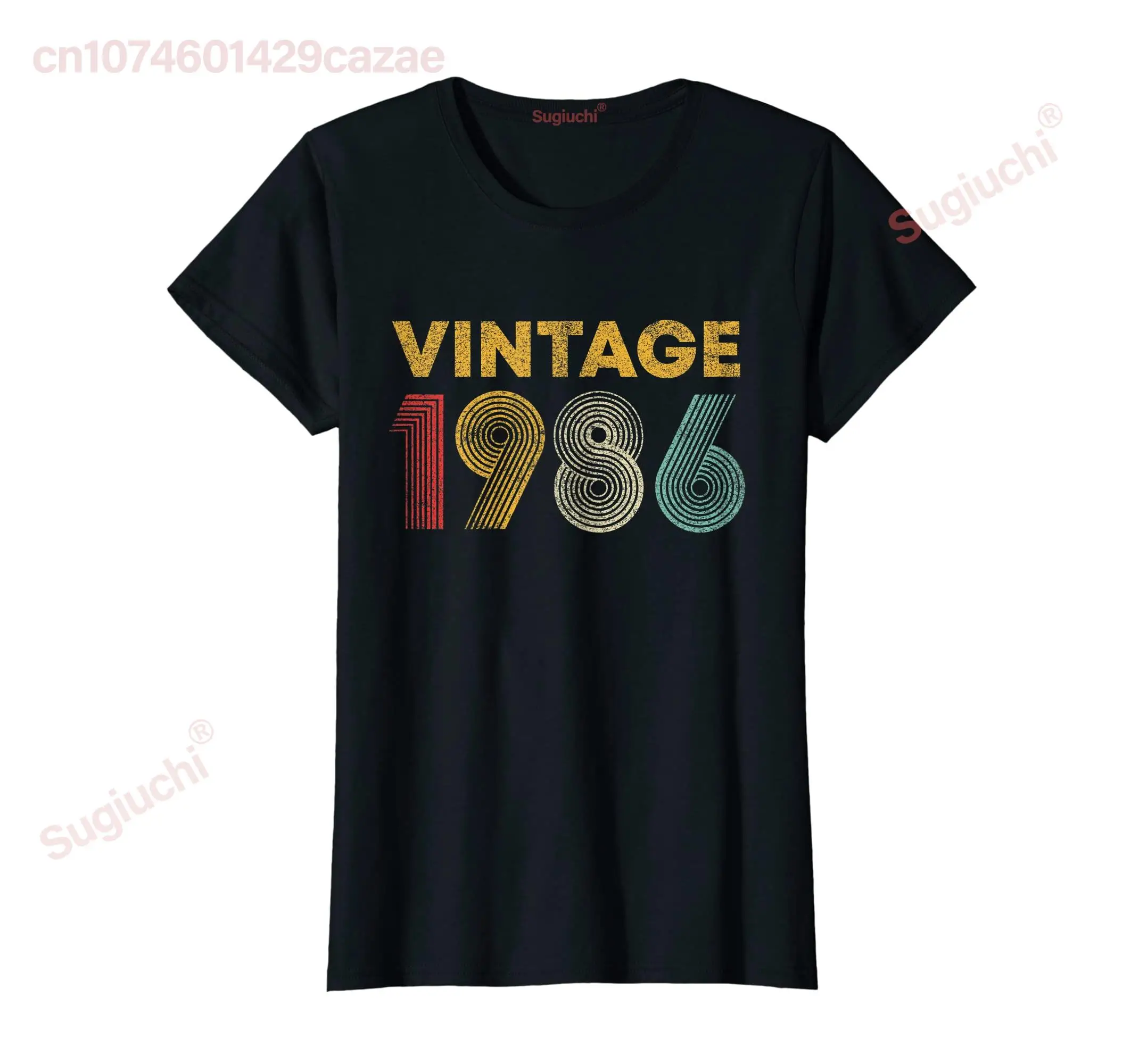 

100% Cotton Women Lady Girl Vintage 1986 37th Birthday Gift Women 37 Years Old T-Shirt