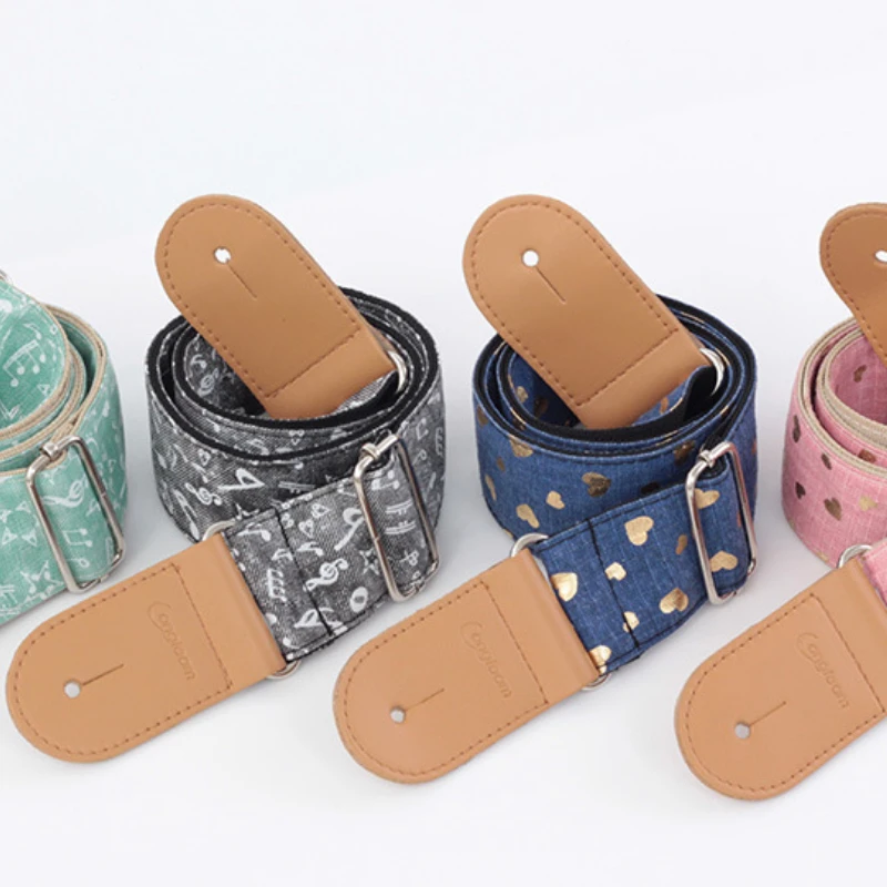 1/2/5/10pcs Strap Folk Genuine Heart Eletric Guitar Ukulele Guitarra Bass Accessories Parts Personalized Acoustic 4Colors