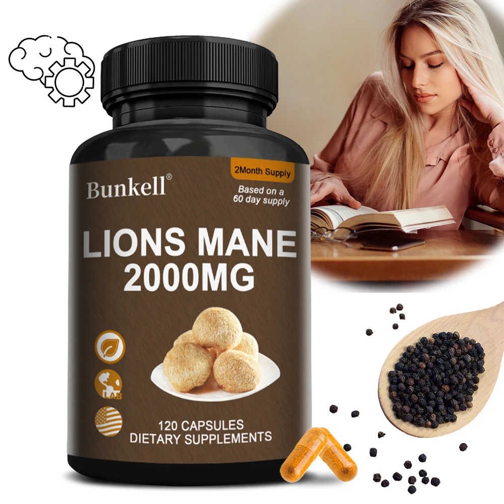 Lion's Mane Extract 2000 mg-Gut Health and Digestive Function, Focus and Cognitive Function, Immune Support