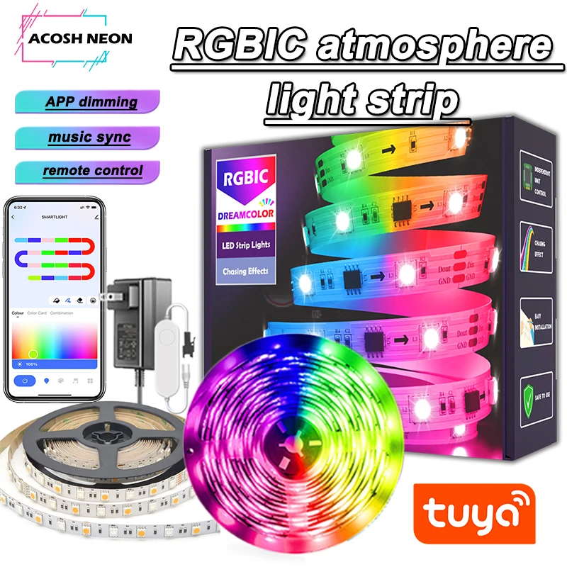 Led Strip Lights 65.6ft IP65 Smart RGBIC Acoshneon