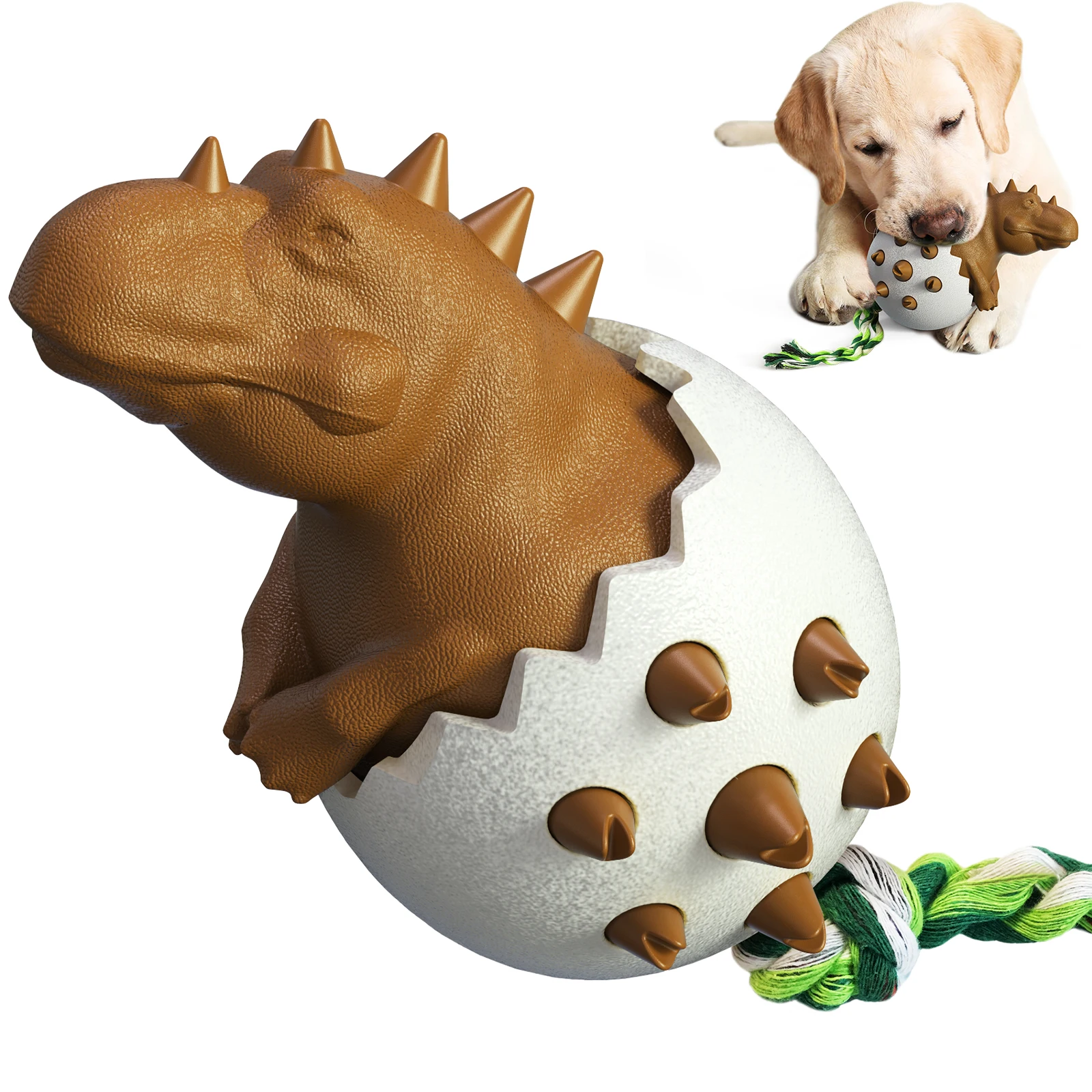 Dog Toys Chew Toy Durable Tpr Interactive Dinosaur Eggs Molar Teeth