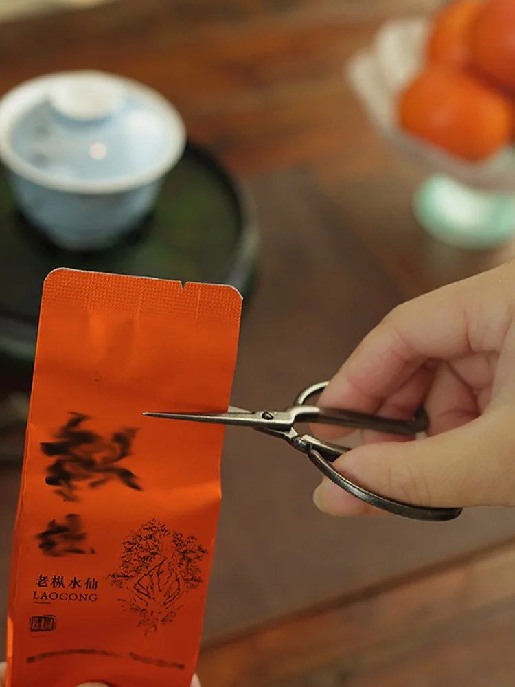손으로 짠 중국식 차 가위 고급 젠 스타일 찻주방 용품 전문 차 칼 철 소재 녹 방지