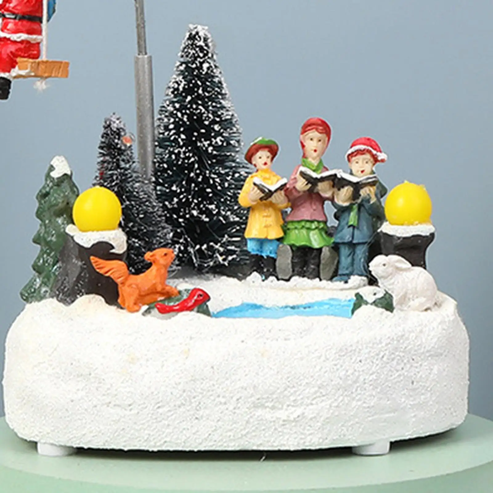 

Christmas Village Scene Musical LED Light Rotating Ornament Parachute