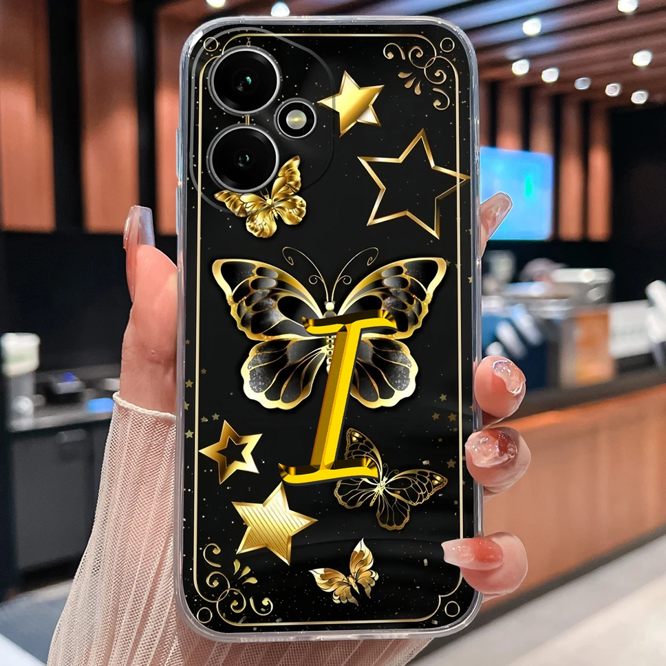 Luxury Letters Pattern Soft TPU Clear Silicone Anti-Drop Phone Case