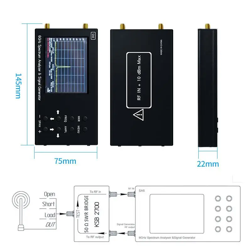 Spectrum Analyzer SA6 6GHz Portable Spectrum Analyzer Signal Genertor 3G 4G LTE CDMA DCS GSM GPRS GLONASS