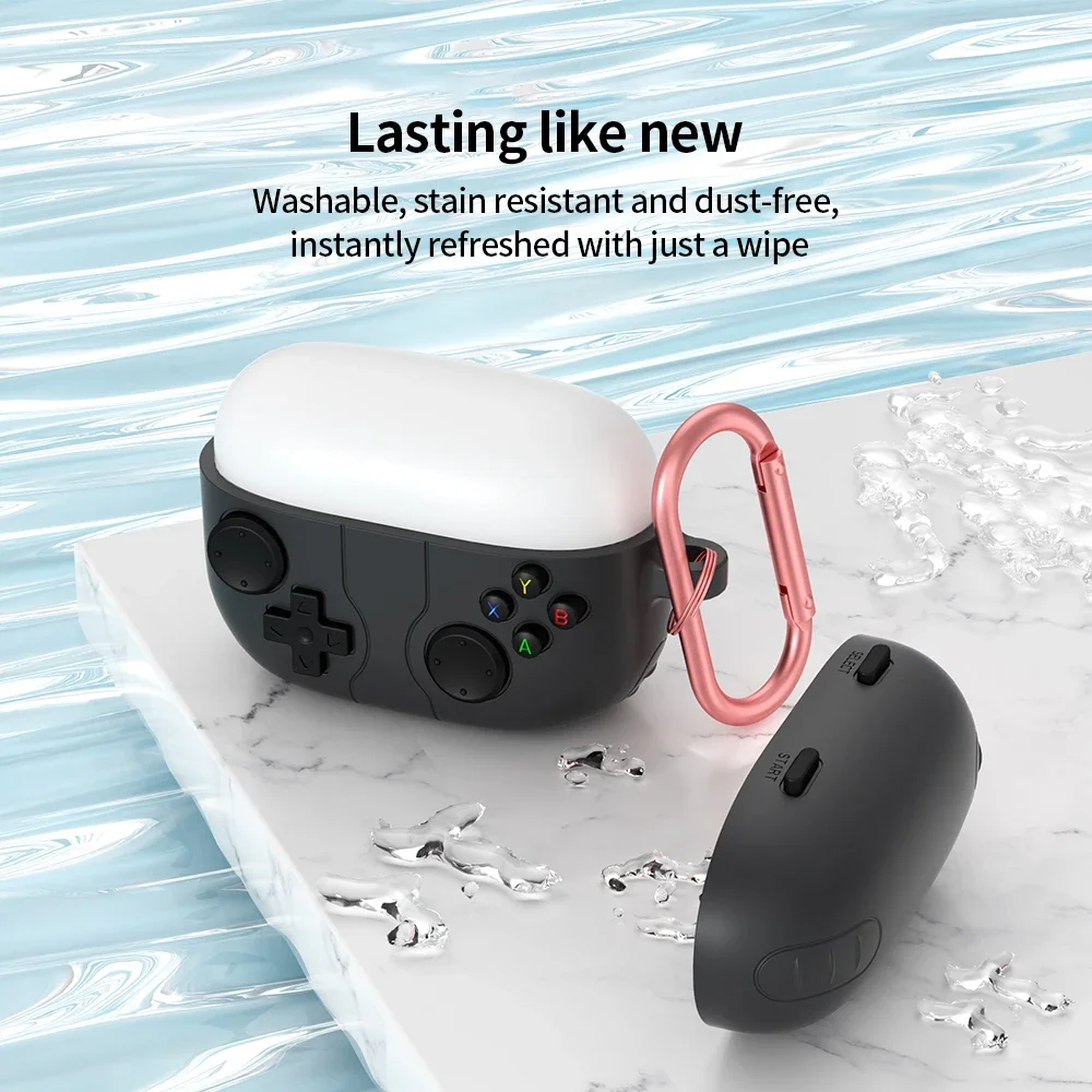 Cute 3D GamePad Cartoon Earphone Case - Silicone Shockproof Cover with Hook