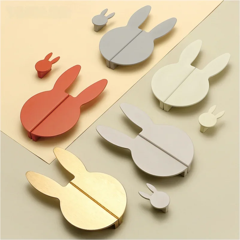 Love Rabbit Cartoon Children's Room Cabinet Door Handle Kitchen Cabinet Shoe Wardrobe Door Furniture Handles