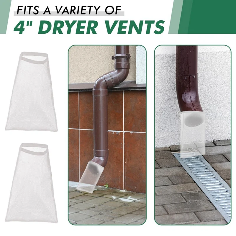 4Pack Dryer Vent Lint Bags Lint Traps Dust Bag For Outdoor Dryer Vents Capturing And Dust White