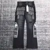 men embroidery patches distressed carpenter cargo jeans 1