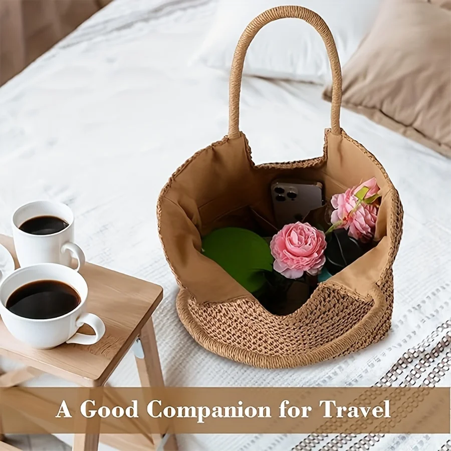 Summer New Women's Beach Bag Large Capacity Weaving Shoulder Bags Vacation Bag For Women Travel Tote Bag