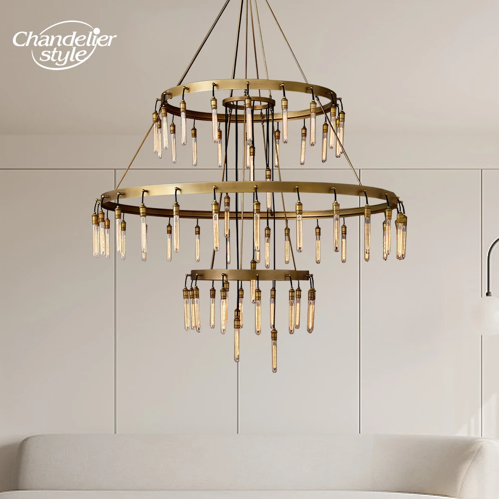 Axis Chandeliers Modern Retro LED Brass Chrome Pendant Hanging Lights Fixture Living Room Farmhouse Dining Room Lamps Lustre