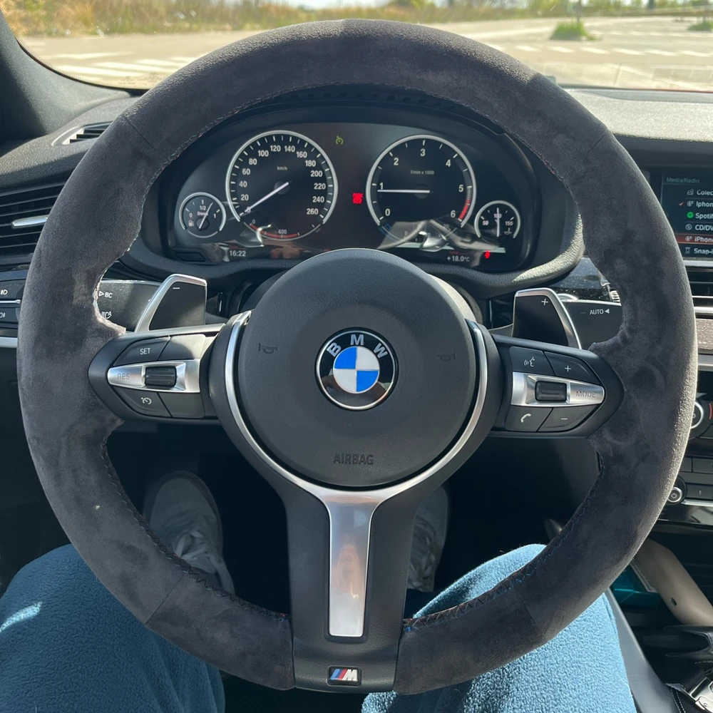 

Customized Car Steering Wheel Cover Suede Braiding For BMW F87 M2 F80 M3 F82 M4 M5 F12 F13 M6 F85 X5 M F86 F33 X6 M F30 M Sport