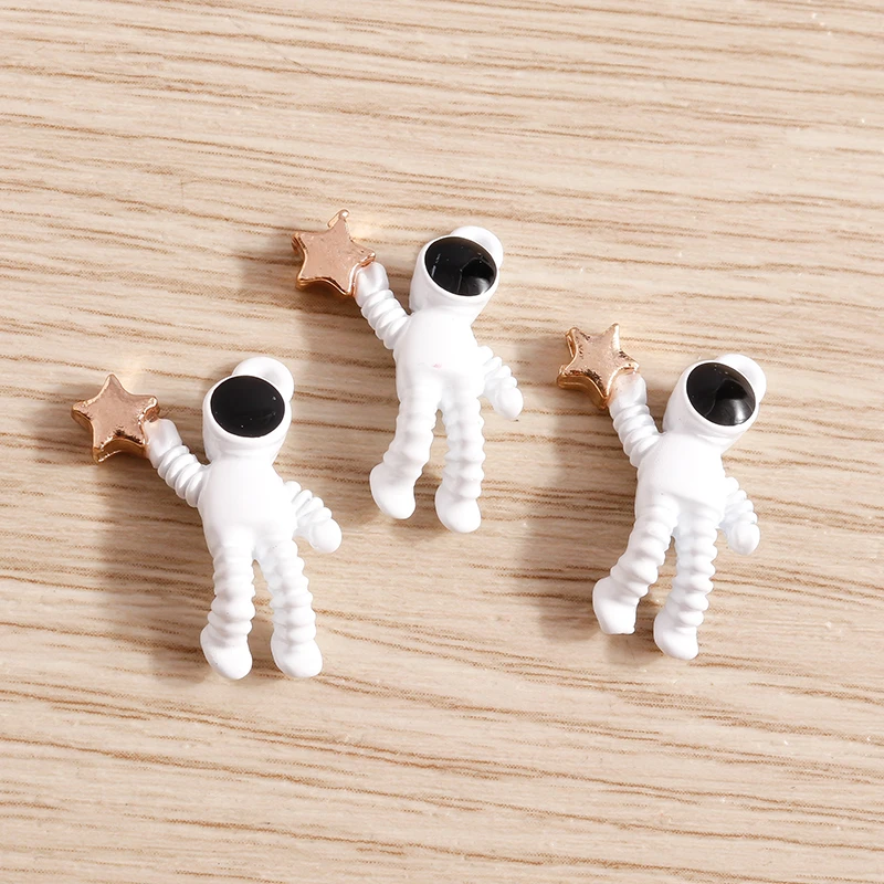 Tusember 10 Stück Emaille-Weltraum-Astronauten-Anhänger für Halsketten, Niedliche Ohrringe, Armbänder, Schmuckherstellung und Basteln – Detail 9