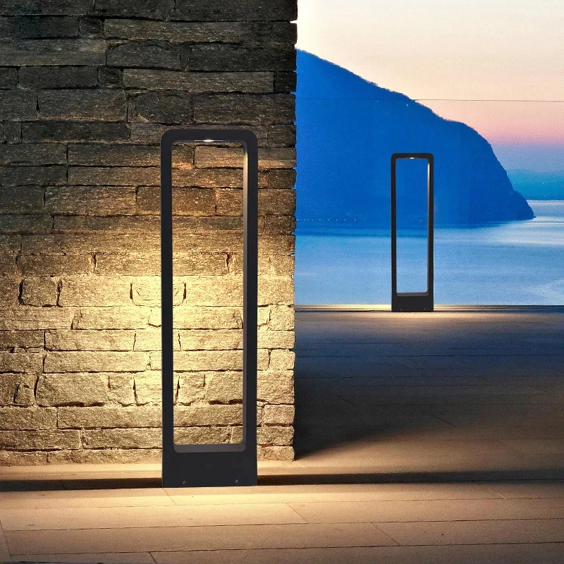Outdoor Landscape Path Lights LED 7W Black IP54 Waterproof Lawn Post Lights Fixture for Lawn Patio Courtyard Driveway Decoration 3
