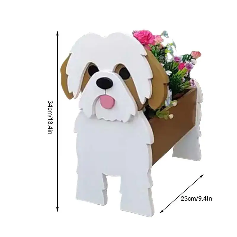 Creative Garden Flower Pot Dog Shape Planter Vase Pots DIY PVC Flower Planters Garden Home Decor Office Home Decor Gift